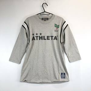 アスレタ ATHLETA 7分袖Tシャツ グレー Mサイズ コットン100