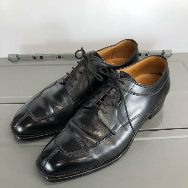 スコッチグレイン 日本製 Yチップレザーシューズ 24EE 革靴 ブラック 2859
