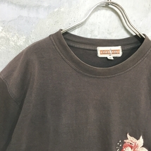 ◆お洒落な逸品◆CROSSKEYS 半袖Tシャツ 刺繍 和柄 コットン100％ ブラック M メンズ D15 ｃ5264_画像6