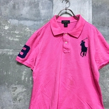 ◆お洒落な逸品◆POLO RALPH LAUREN/ポロラルフローレン 半袖ポロシャツ コットン100% 刺繍 ピンク XL メンズ D6 ｃ5372_画像2