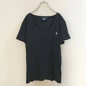 ◆お洒落な逸品◆大きいサイズ◆XL◆RALPH LAUREN/ラルフローレン 半袖 Vネックカットソー ブラック 黒 メンズ XL ON1575