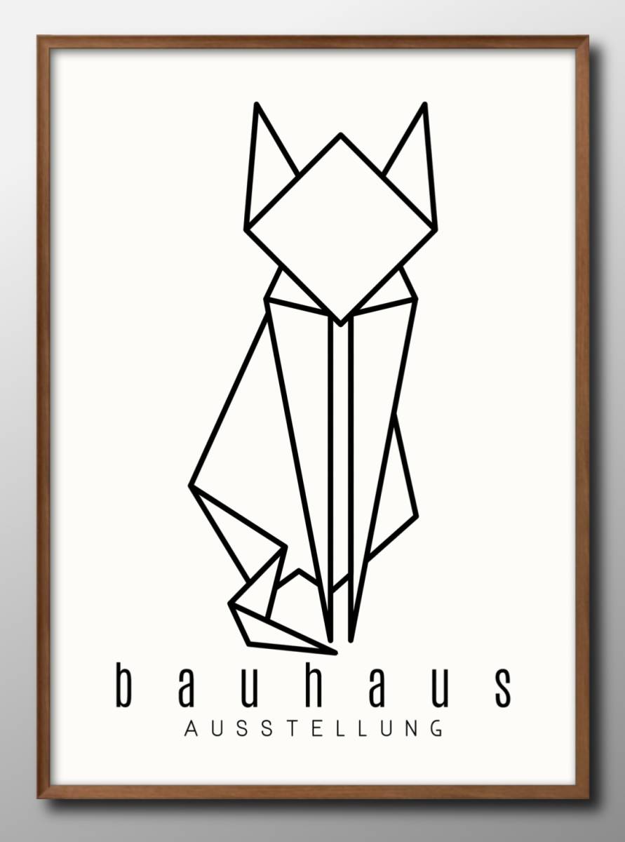 13595 ■ Free shipping!! Art poster painting A3 size BAUHAUS Bauhaus cat illustration Nordic matte paper, Housing, interior, others