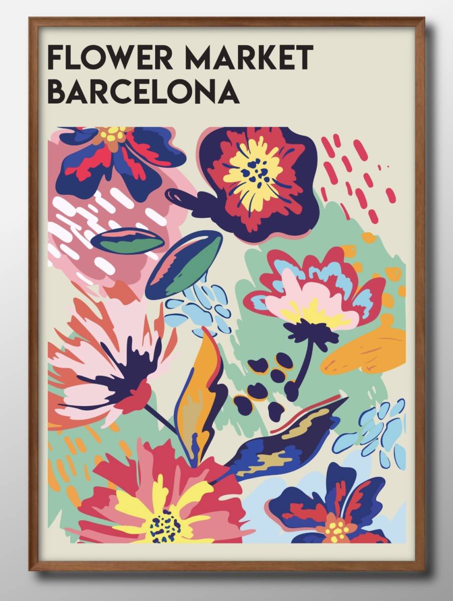 7488■免运费！！艺术海报绘画A3尺寸花卉市场花卉插画设计斯堪的纳维亚哑光纸, 住宅, 内部的, 其他的