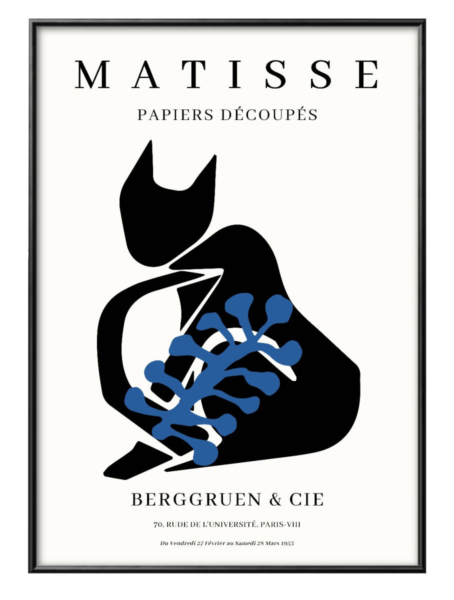 11235′Livraison gratuite !! Affiche d'art peinture format A3 Henri Matisse chat illustration design papier mat nordique, Logement, intérieur, autres