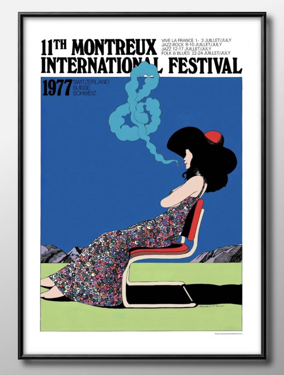 12267■免运费！！艺术海报绘画 A3 尺寸瑞士爵士音乐节复古插画设计斯堪的纳维亚哑光纸, 住宅, 内部的, 其他的
