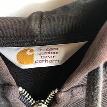 21AW Carhartt カーハート スウェットパーカー フルジップパーカー ジップアップ スウェット ブラック パーカー トレーナー Mサイズ_画像4