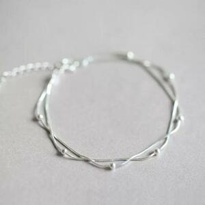  bracele lady's silver 925 2 ream simple double Korea stylish design accessory .. fashion new goods 