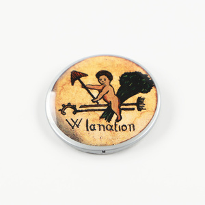 1980年代後半 Wlanation 缶バッチ メトロポリタン 美術館 （ジャンク商品）
