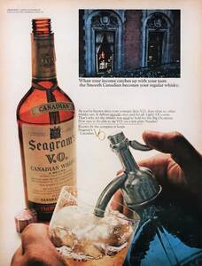 CANDIAN WHISKY Seagram's V.O. ウイスキー お酒 広告 1960年代 欧米 雑誌広告 ビンテージ ポスター風 インテリア LIFE アメリカ LIFE誌 