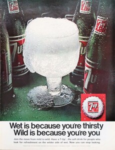 7UP セブンアップ 広告 1960年代 欧米 雑誌広告 ビンテージ ポスター風 インテリア LIFE アメリカ