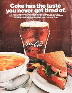 Coca-Cola コカ・コーラ 広告 1960年代 欧米 雑誌広告 ビンテージ ポスター風 LIFE アメリカ USA インテリア 60s LIFE誌