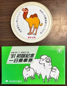 国鉄 東京北局コースター、91年都電・都バス・都営地下鉄初詣一日乗車券