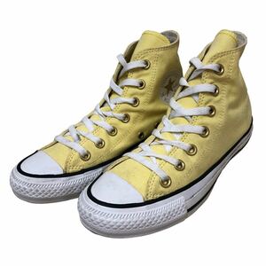 AJ467 CONVERSE コンバースオールスター ハイカットスニーカー レディース US4.5 23.5cm イエロー キャンバス