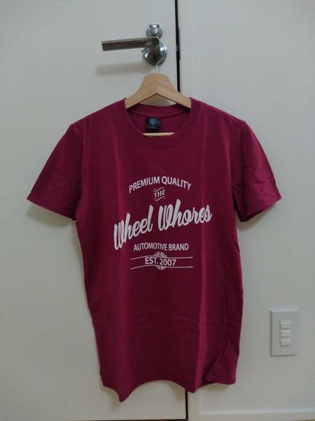 wheel whores T shirt Tシャツ 赤 マルーン UK Mサイズ ユーロ VW AUDI BMW Porsche