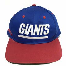 【デッドストック】90s NFL CAP ニューヨークジャイアンツ スナップバック キャップ フリー 青 赤 帽子 アメフト ヴィンテージ 新品 レア_画像2