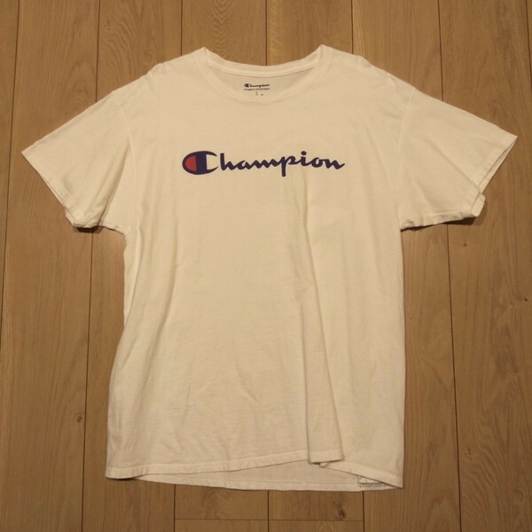 USA古着卸 Lサイズ Champion チャンピオン ロゴ プリント Tシャツ