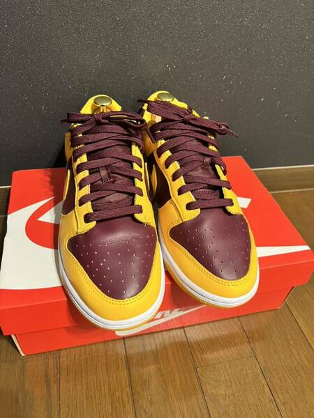 極美品 Nike Dunk Low Retro University Gold and Deep Maroon 26cm US8