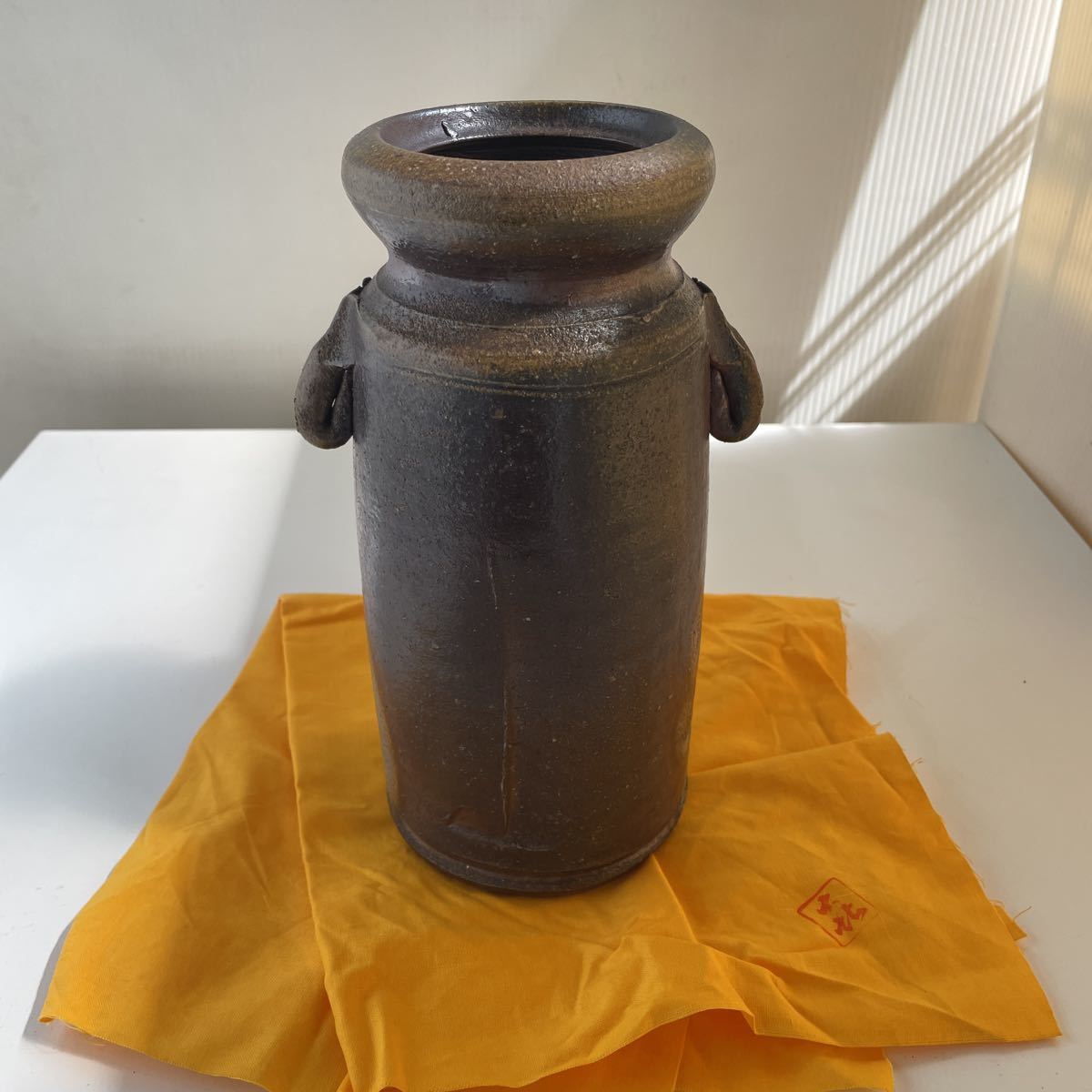 特売特典付 0916M 安東利喜 備前燒 花入れ 花器 高さ23CM その他