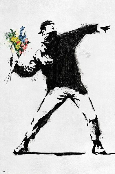 バンクシー FLOWER THROWER セラミック・スカルプチャー by KEVIN