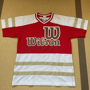 Wilson ウィルソン ビッグロゴ 半袖Tシャツ メッシュプルオーバー メッシュTシャツ CHICAGO U.S.A サイズ M ジャージ