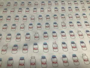 オックス 110×300cm 綿100% /生地 はぎれ 牛乳瓶 ミルク 