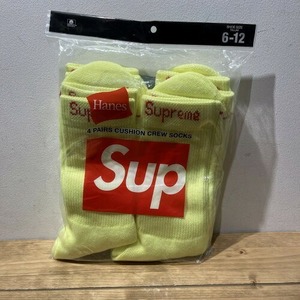 Supreme 23ss HANES CREW SOCKS (4Pack) (SIZE 6-12) Supreme partition nz crew socks 