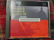 中古輸入CD(2枚組)ショスタコーヴィチ:交響曲第5番、第6番、第10番 マーク・ウィグレスワース（指揮）BBCウェールズ・ナショナル交響楽団 _画像1