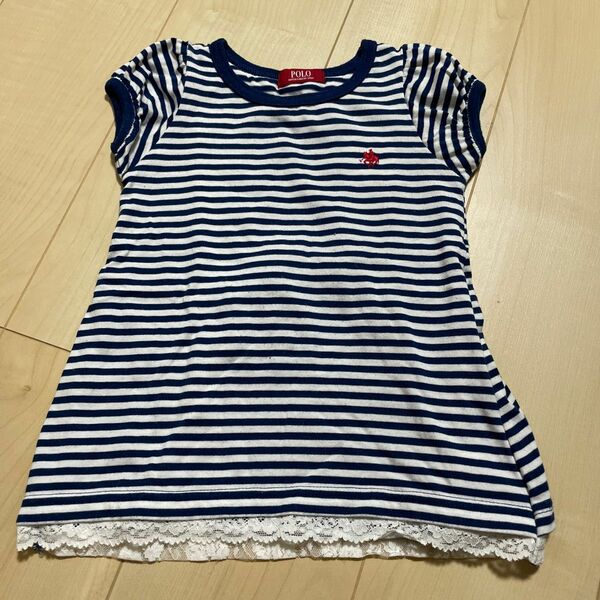 子供服　POLO 半袖Tシャツ　ボーダー　レース　100 