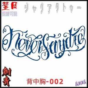 2 背中　胸　ジャグアタトゥーシール　ヘナタトゥー　2週間で消えるタトゥー