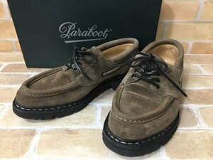 フランス製 Paraboot パラブーツ CHIMEY シメイ モカシンシューズ 200848 スエードレザー ジャーナル VEL SMOKY UK7 33788114＃5