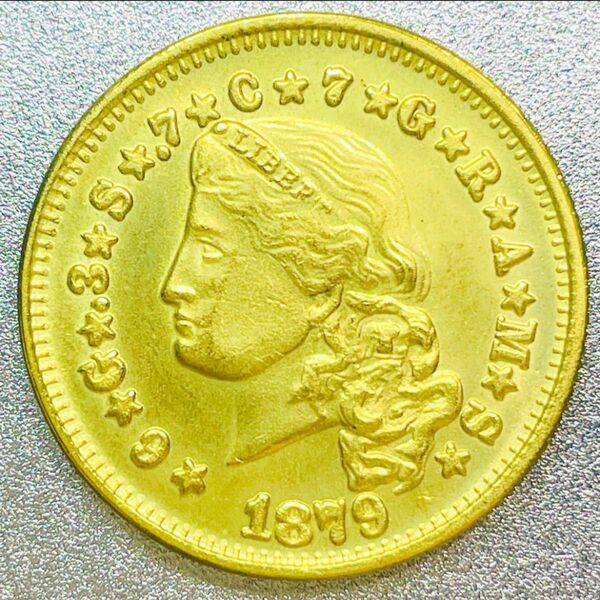 試鋳貨幣 ステラ金貨 フローイングヘア 4ドル 1879年　レプリカコイン