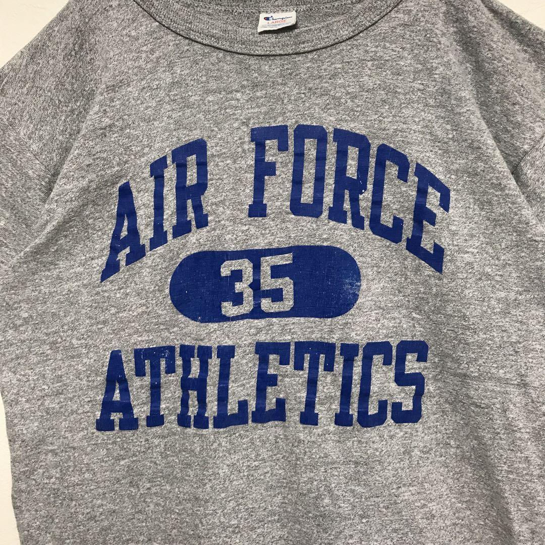 80s チャンピオン AIR FORCE 88/12 Tシャツ ミリタリー 三連 グレー