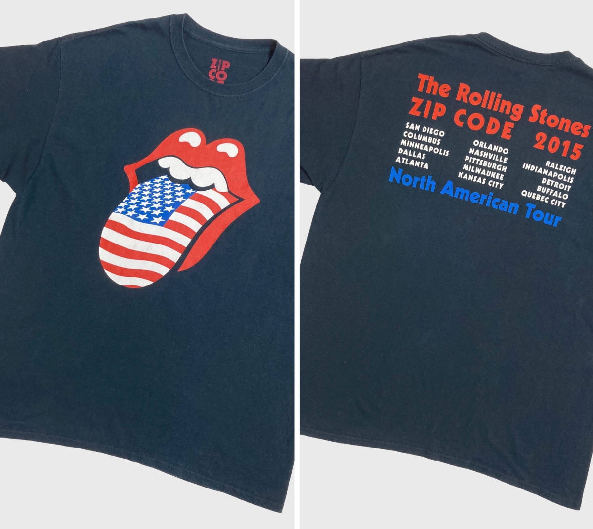 ローリングストーンズ 北米ツアー 15年 ZIP CODE Tシャツ XLサイズ The