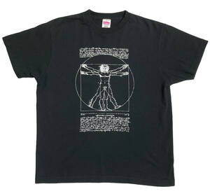 00s ダヴィンチコード ミュージアム Tシャツ レオナルド ダヴィンチ 人体図 2006年 映画 ビンテージ 展覧会 アート 芸術