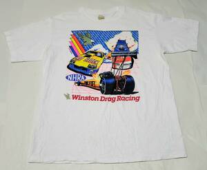 80s～ USA製 NASCAR WINSTON DragRacing Tシャツ ビッグプリント XL 46 48 ナスカー ウィンストン ドラッグレース 80年代 90s アメリカ製