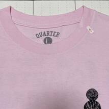 クウォータースナックス【Quartersnacks】ビッグバックプリント 半袖Tシャツ メキシコ製 古着 スケーター Lサイズ ピンク×ブラック/桃黒_画像7