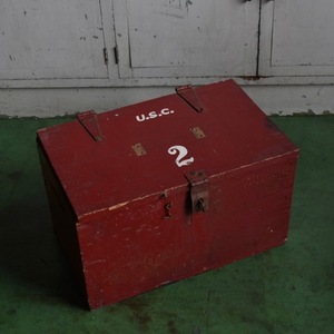 Vintage USA Wood Box 'U.S.C_2' ウッド ボックス 木箱 ツール 古道具 ディスプレイ アメリカ アンティーク ヴィンテージ Y-1363