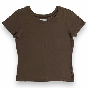 日本製 agnes b. アニエスベー 半袖 コットン 無地 Tシャツ Uネック トップス カットソー レディース 丸首 2 M