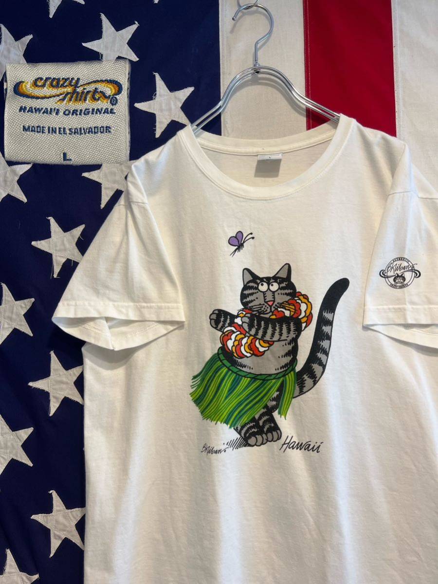 90s USA製 クリバンキャット Hawaii Tシャツ ネコ 猫 ねこ-