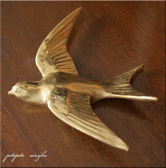 Bird Wall Decoration Gold L Swallow Swallow Antique Style Wall Display, handmade works, interior, miscellaneous goods, ornament, object