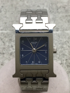 HERMES◆H WATCH/Hウォッチ/クォーツ腕時計/アナログ/ステンレス/ネイビー/シルバー/HH1.110