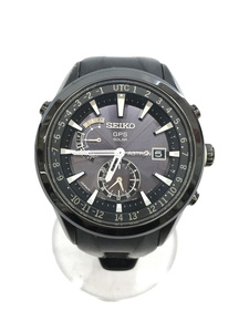 SEIKO◆ソーラー腕時計/アナログ/ラバー/BLK/BLK/7X52-0AB0