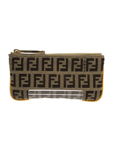 FENDI◆キーチェーン付きコインケース/-/BRW/レディース/ズッキーノ