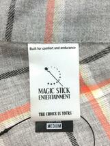 MAGIC STICK◆半袖シャツ/M/コットン/GRY/チェック_画像3