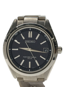 SEIKO◆クォーツ腕時計/アナログ/BLK/SLV/7B24-0BH0