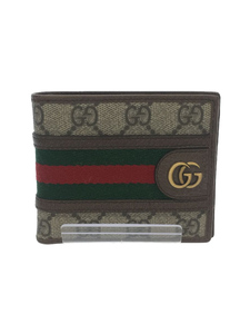 GUCCI◆オフディアGG/2つ折り財布/PVC/BEG/総柄/メンズ/597606