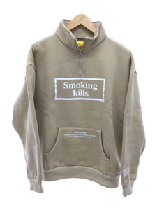 #FR2◆スウェット/L/コットン/CML/FRC1548/無地/Half Zip Top/Smoking kills