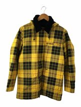 Supreme◆12AW/Dry Wax Barn Coat/チェック柄オイルドジャケット/S/コットン/イエロー/チェック_画像1