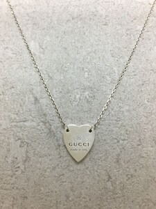 GUCCI◆Gロゴハートネックレス/SV950/SLV/トップ有/レディース