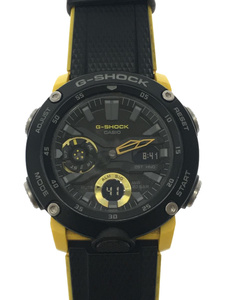 CASIO◆クォーツ腕時計・G-SHOCK/GA-2000-1A9JF/デジアナ/ブラック/イエロー/BLK